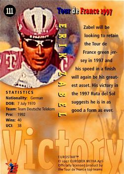 1997 Eurostar Tour de France #111 Erik Zabel Back